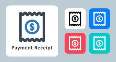 icona ricevuta di pagamento - illustrazione vettoriale. fattura, fattura, pagamento, check-out, ricevuta, denaro, pagato, linea, contorno, piatto, icone. vettore