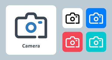icona della fotocamera - illustrazione vettoriale. macchina fotografica, immagine, immagine, foto, fotografia, cam, digitale, cattura, linea, contorno, piatto, icone. vettore