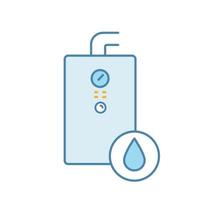 icona del colore dello scaldabagno a gas. acqua di riscaldamento. caldaia domestica. illustrazione vettoriale isolato