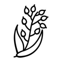un'icona del design scarabocchio delle piante vettore