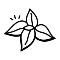 un'icona disegnata a mano di un fiore vettore