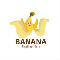 logo per la tua attività con simpatico personaggio di banana vettore