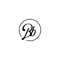 logo iniziale del cerchio bb migliore per la bellezza e la moda in un concetto femminile audace vettore