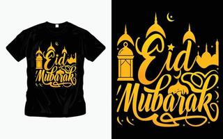 T-shirt design eid mubarak vettore