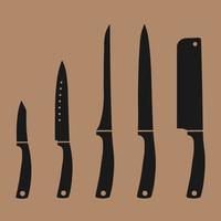 icone di coltelli da cucina. illustrazione vettoriale