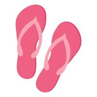 infradito isolati su sfondo bianco. icona della pantofola. pantofole rosa. illustrazione vettoriale. vettore