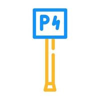 parcheggio per auto elettriche icona a colori illustrazione vettoriale
