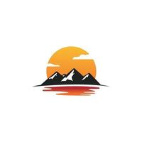 montagna logo elemento vettore emblema isolato sfondo bianco