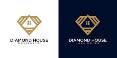 disegno vettoriale del logo della casa e del diamante
