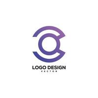 c logo icona elementi del modello di progettazione vettore
