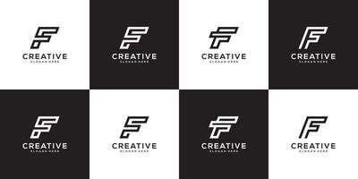 set di modello di progettazione logo lettera f iniziale. icone per affari di lusso, eleganti, semplici vettore