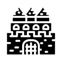 illustrazione vettoriale dell'icona del glifo della fiaba del castello