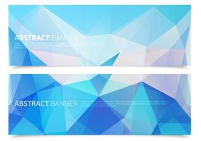 Abstract Icy Polygonal Banners Vector Set
