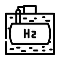 illustrazione vettoriale dell'icona della linea di idrogeno di stoccaggio sotterraneo