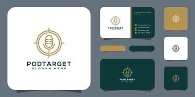 podcast target logo disegno vettoriale