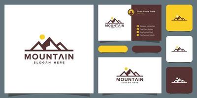 logo di montagna disegno vettoriale e biglietto da visita