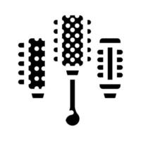 illustrazione vettoriale dell'icona del glifo della spazzola dell'asciugacapelli