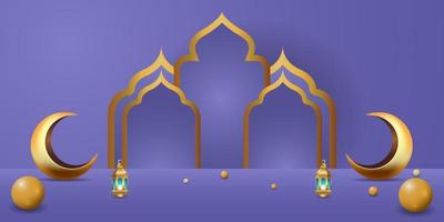 illustrazione di progettazione del fondo della bandiera di Ramadan Kareem vettore