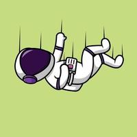 illustrazione dell'icona di vettore del fumetto carino astronauta caduto. scienza tecnologia icona concetto isolato premium vettore