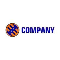 lettera eb modello di progettazione del logo alfabetico, blu, ellisse arancione, concetto di logo arrotondato, sfondo bianco, forte e audace, lettermark vettore