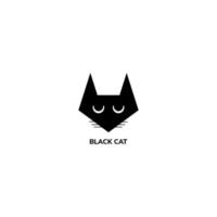 concetto di design del logo della testa di gatto nero vettore