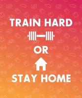allenarsi duramente o stare a casa, palestra, poster del fitness club vettore