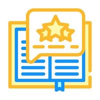 illustrazione vettoriale dell'icona del colore del libro di revisione del feedback