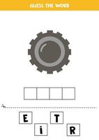 gioco di ortografia per bambini. pneumatico di gomma. vettore