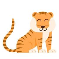 illustrazione di oggetto isolato vettore tigre animale carino cartone animato