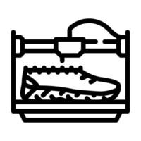 scarpe illustrazione vettoriale dell'icona della linea di stampa 3d