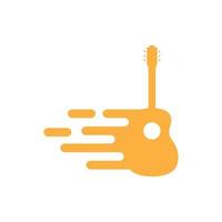 chitarra semplice con logo veloce disegno vettoriale simbolo grafico icona illustrazione idea creativa