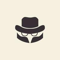 detective semplice con cappello logo design vettore grafico simbolo icona illustrazione idea creativa