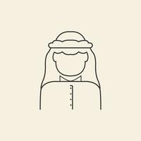 uomini arabi vestito linea logo design vettore grafico simbolo icona illustrazione idea creativa