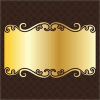 banner etichetta oro lusso reale antico vintage menu piatto bordo bordo vittoriano dettagliato vettore