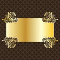 banner etichetta oro lusso reale antico vintage menu piatto bordo bordo vittoriano dettagliato vettore