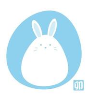 anno della mascotte del coniglio con il segno del timbro dello zodiaco cinese. traduzione del testo - il coniglio. vettore