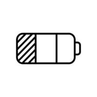 semplice icona della batteria, line art vettore