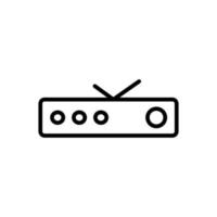 semplice icona radio, line art vettore