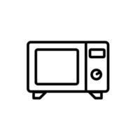 icona del microonde semplice, line art vettore