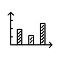 singola icona di un'illustrazione vettoriale del grafico a barre
