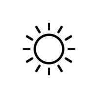 icona del sole, linea artsimple vettore