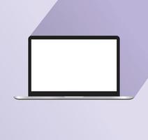realistico argento lucido sottile laptop illustrazione pc display tecnologia moderno dispositivo digitale notebook ufficio presentazione aziendale vetrina riflessione piatto icona modello vettore