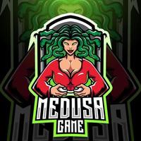 medusa gioco esport mascotte logo design vettore