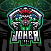 joker maschera esport mascotte logo design vettore