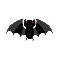 illustrazione di vettore di progettazione del pipistrello spaventoso nero di halloween. design pipistrello nero con tonalità di colore giallo e legno. design di elementi di festa di halloween con un pipistrello spaventoso nero.