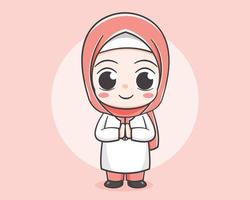simpatico personaggio dei cartoni animati della ragazza musulmana vettore