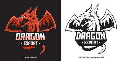 logo esport della mascotte del drago. illustrazione vettoriale