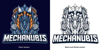 mechanubis esport logo mascotte design vettore