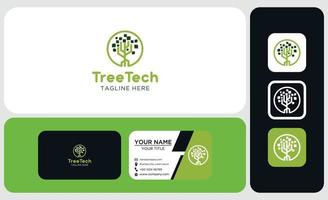 vettore di concetto di design del logo della tecnologia organica, logo della tecnologia, foglia.