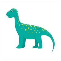 vettore icona di dinosauro carino isolato su sfondo bianco. divertente personaggio dino piatto. carino rettile preistorico illustrazione